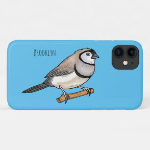 Capa Para iPhone 11 ilustração de desenho animado de pássaro pintassil