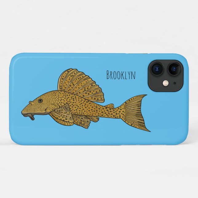 Capa Para iPhone 11 Ilustração de desenho animado de peixe-palco (Verso (horizontal))