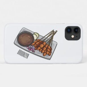 Capa Para iPhone 11 Ilustração de desenho animado de Satay