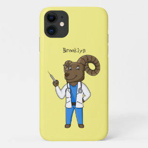 Capa Para iPhone 11 Ilustração de desenho animado do médico de ovel