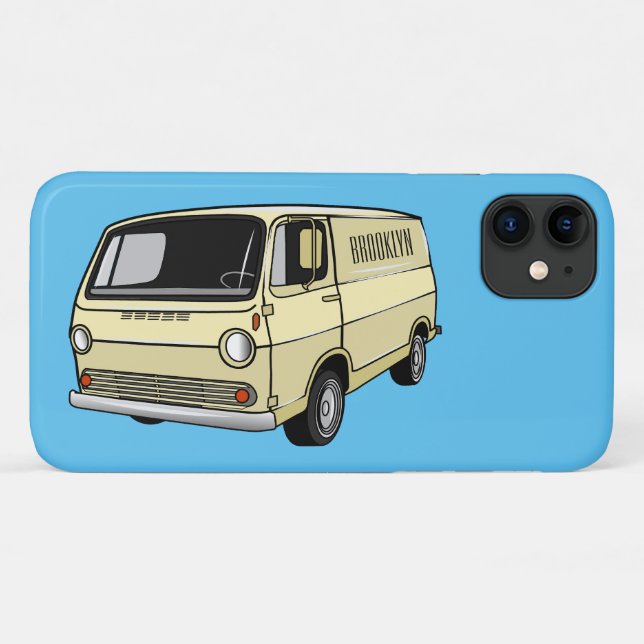 Capa Para iPhone 11 Ilustração de desenho da van clássica (Verso (horizontal))