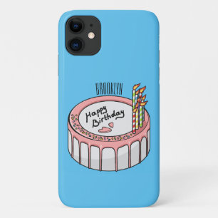 Capa Para iPhone 11 Ilustração de desenho de bolo de aniversário