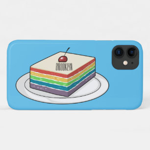 Capa Para iPhone 11 Ilustração de desenho do bolo-arco-íris