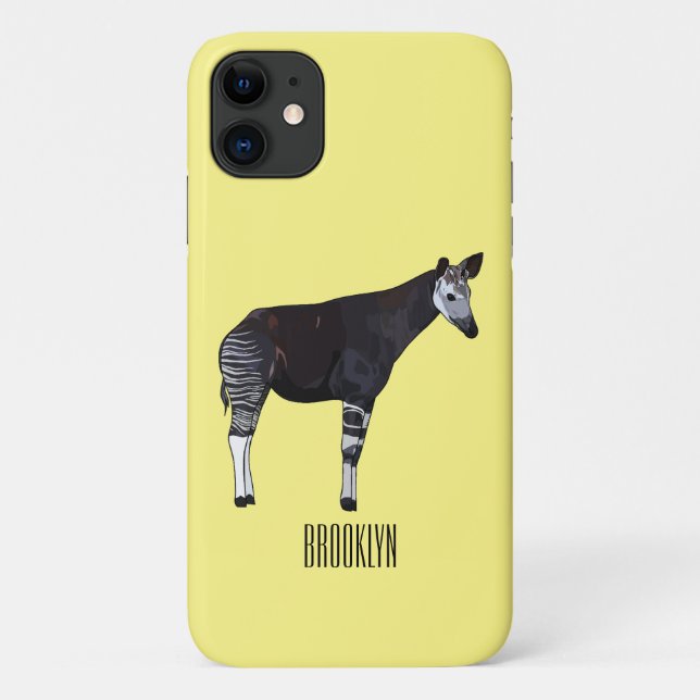 Capa Para iPhone 11 Ilustração de desenho em Okapi (Verso)