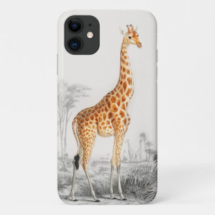 Capa Para iPhone 11 Ilustração de Girafa Arte Impressa Vintage