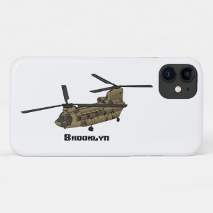Capa Para iPhone 11 Ilustração de helicóptero militar Chinook