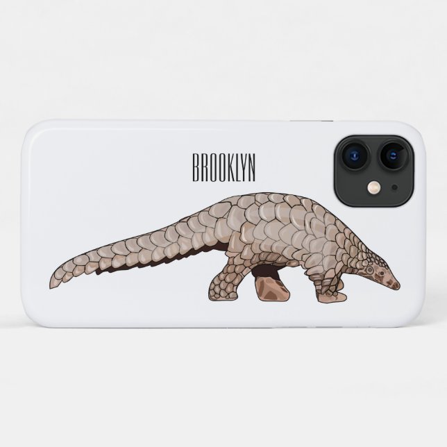 Capa Para iPhone 11 ilustração de pangolim de desenho animado (Verso (horizontal))