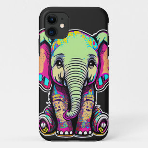 Capa Para iPhone 11 Ilustração digital de um adorável bebê elefante se