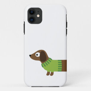 Capa Para iPhone 11 Ilustração longa bonito do Dachshund