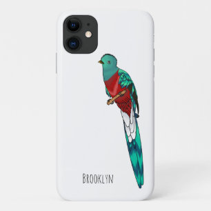 Capa Para iPhone 11 Ilustração quetzal de desenho animado de ave respo