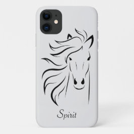 Capa Para iPhone 11 imagem artística moderna da silhueta de cavalo em 