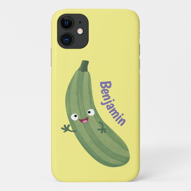 Capa Para iPhone 11 Imagem de animação feliz da abobrinha (Verso)