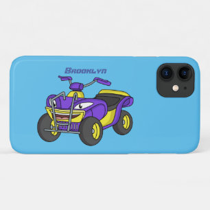 Capa Para iPhone 11 Imagem de desenho animado de bicicleta Quad Roxo