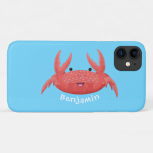 Capa Para iPhone 11 Imagem de desenho animado de caranguejo vermelho-b