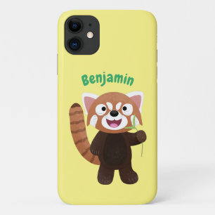 Capa Para iPhone 11 Imagem de desenho animado do panda vermelho-bonito