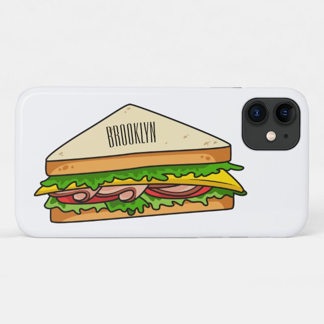Capa Para iPhone 11 Imagem de desenhos em Sandwich (Verso (horizontal))