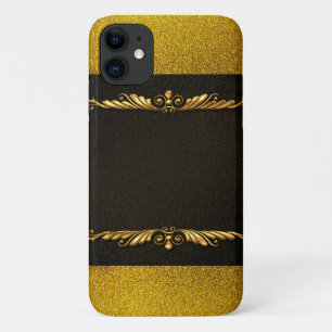 Capa Para iPhone 11 Imagem de Fundo Moldura Dourada