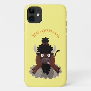 Capa Para iPhone 11 Imagem engraçada de desenho animado de bisonte de 