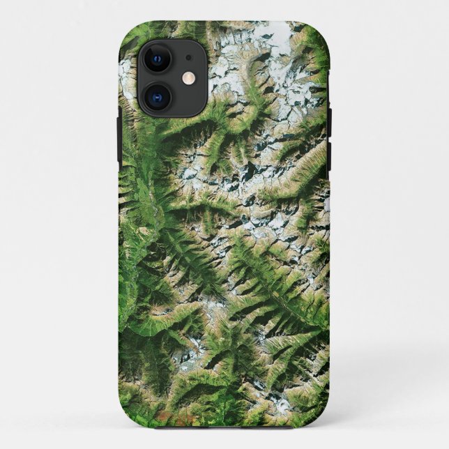 Capa Para iPhone 11 Imagem satélite espectacular (montanhas) (Verso)