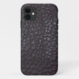 Capa Para iPhone 11 Imagem Vestida Texturizada de Couro Negro iPho