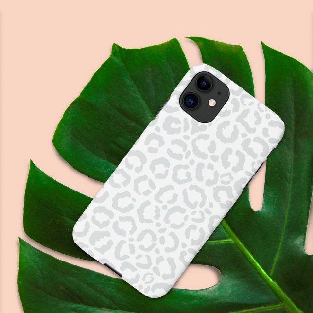 Capa Para iPhone 11 Impressão Animal da Leopardo da Cinza Branca Elega (Criador carregado)