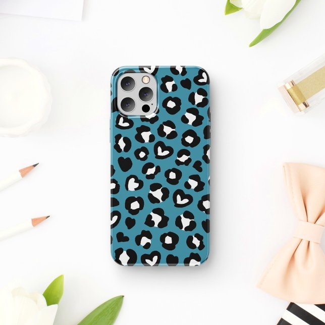 Capa Para iPhone 11 Impressão Animal, Leopardo Azul, Manchas de Chita, (Criador carregado)