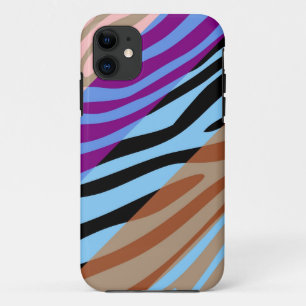Capa Para iPhone 11 Impressão Animal Pele Zebra Retro Colorida 7