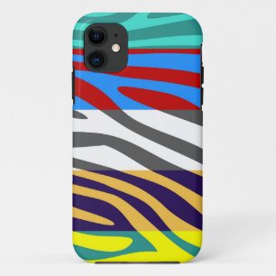 Capa Para iPhone 11 Impressão Animal Pele Zebra Retro Colorida Padrão 