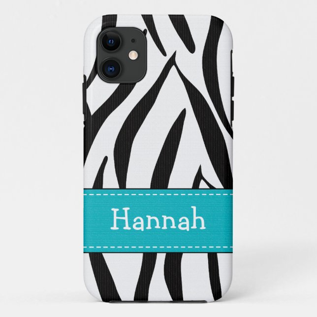 Capa Para iPhone 11 Impressão da zebra do Aqua (Verso)