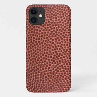 Capa Para iPhone 11 Impressão de couro marrom texturizado