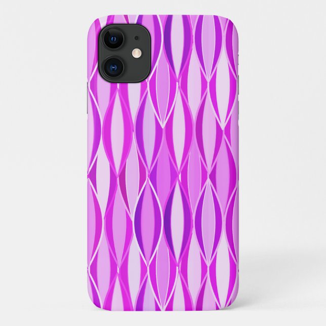 Capa Para iPhone 11 Impressão de fita do século médio - orquídea e vio (Verso)