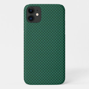 Capa Para iPhone 11 Impressão de fundo de fibra de carbono verde teal