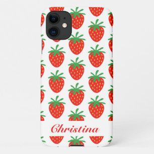 Capa Para iPhone 11 impressão de morango tinto tradicional Zazzle Bas