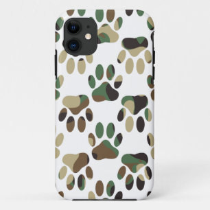 Capa Para iPhone 11 Impressão de Pata de Cachorro Padrão da Camo