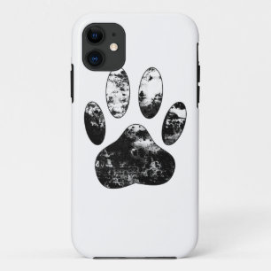 Capa Para iPhone 11 Impressão de Pata de Cachorro Preta e Branca
