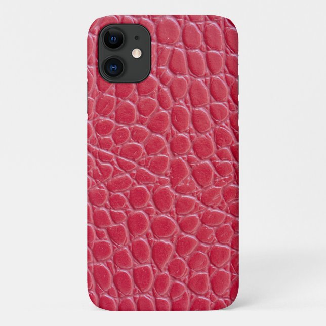 Capa Para iPhone 11 Impressão de pele de crocodilo vermelha (Verso)