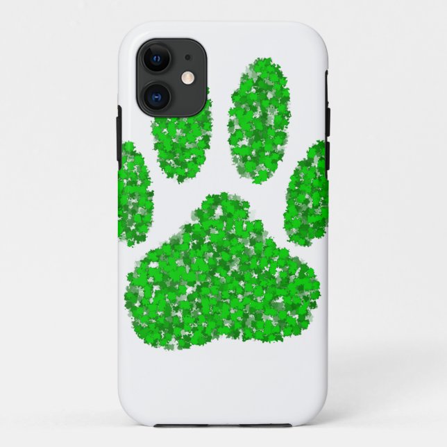 Capa Para iPhone 11 Impressão de Pista de Cachorro Verde (Verso)