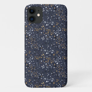 Capa Para iPhone 11 Impressão de Terrazzo Negrito (Marinho)