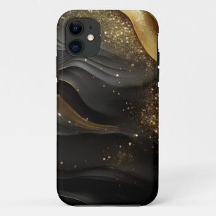 Capa Para iPhone 11 Impressão Dourada preta