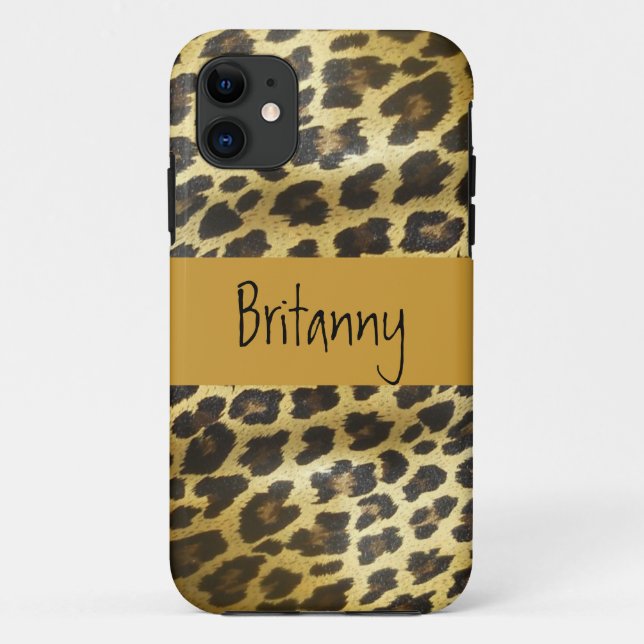 Capa Para iPhone 11 Impressão dourado do animal de pele do leopardo (Verso)