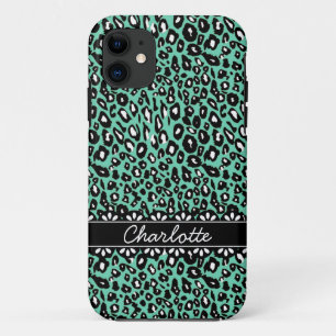 Capa Para iPhone 11 Impressão e renda do Leopard de Casa Fashiável