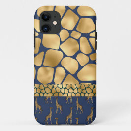 Capa Para iPhone 11 Impressão Elegante De Animais Girafa Dourada Glam 