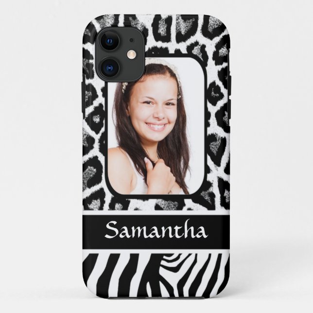 Capa Para iPhone 11 Impressão em branco e preto (Verso)