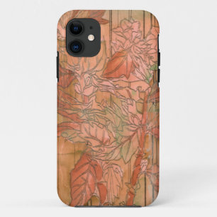 Capa Para iPhone 11 Impressão Floral Laranja Moderno em Fundo Retirad