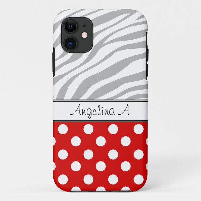 Capa Para iPhone 11 Impressão iPhone 5 com Zebra Leve da Bolinhas Verm (Verso)