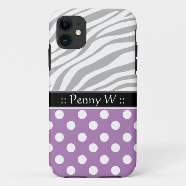 Capa Para iPhone 11 Impressão iPhone 5 de Zebra desbotada com Bolinhas (Verso)