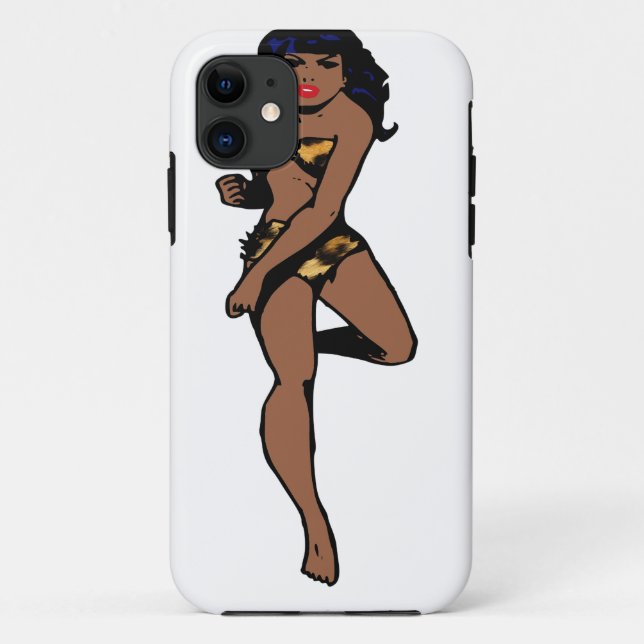 Capa Para iPhone 11 impressão-leopardo afro-up (Verso)