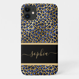 Capa Para iPhone 11 Impressão Leopardo Dourada e Preta Moderna Persona