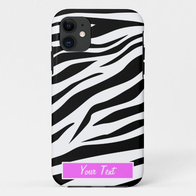 Capa Para iPhone 11 Impressão preto/branco da zebra - personalize (Verso)