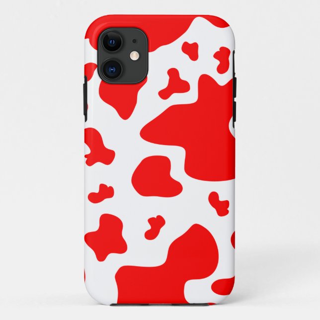 Capa Para iPhone 11 Impressão vermelho/branco impressionante da vaca - (Verso)